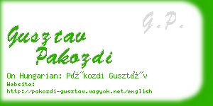 gusztav pakozdi business card